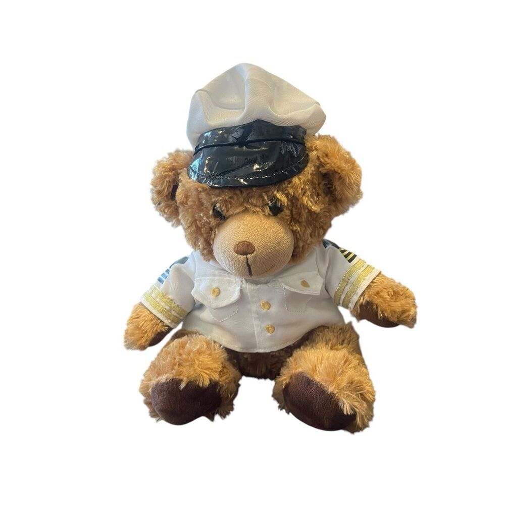 Foco Brown White Teddy Bear Captain Bear Stuffed Animal Plush 12"